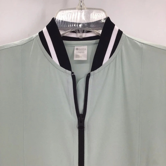 Zella Girl’s Bubble Front Full Zip Light Jacket Teal Surf Color Size L 10-12 - Picture 3 of 9